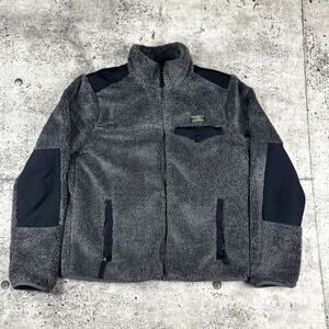 L.L. Bean Deep Pile Style Fleece Full Zip Size Medium Charcoal